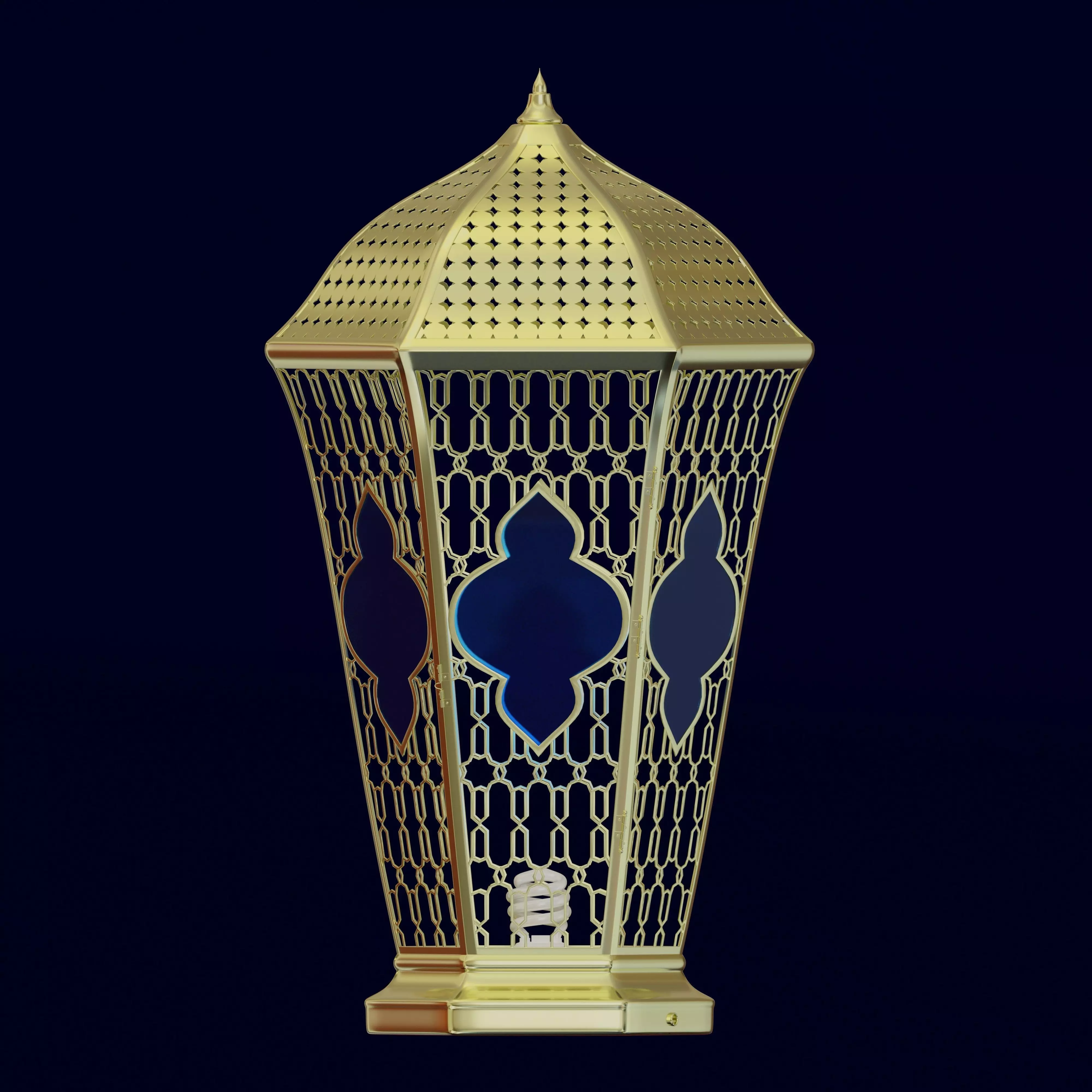 Arabic patterned lantern 3D model_0