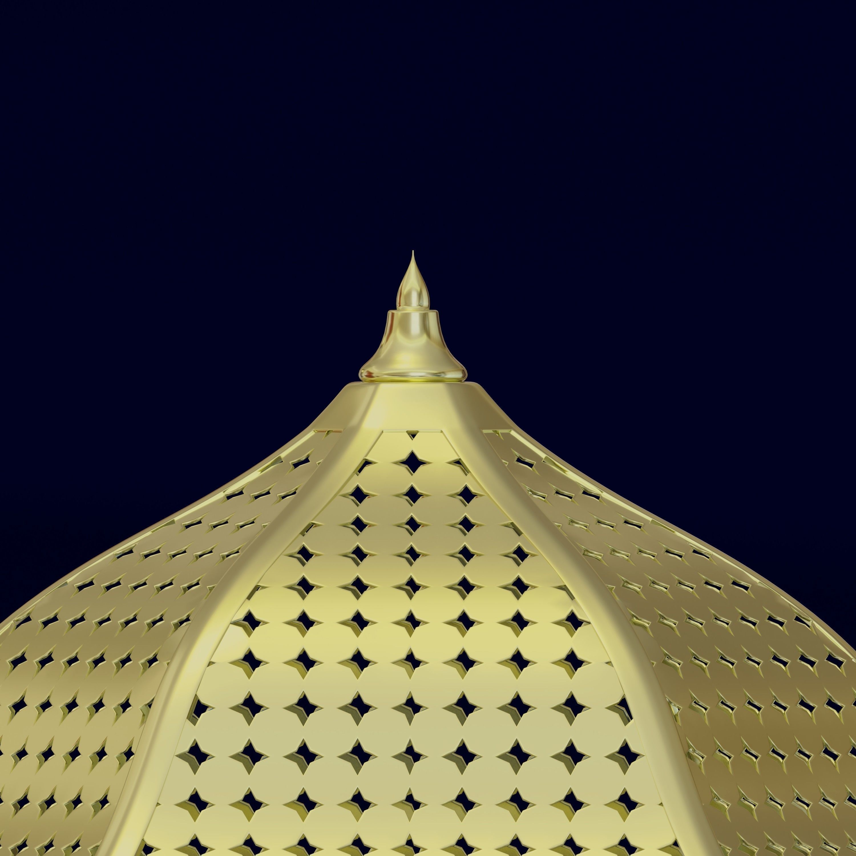 Arabic patterned lantern 3D model_1