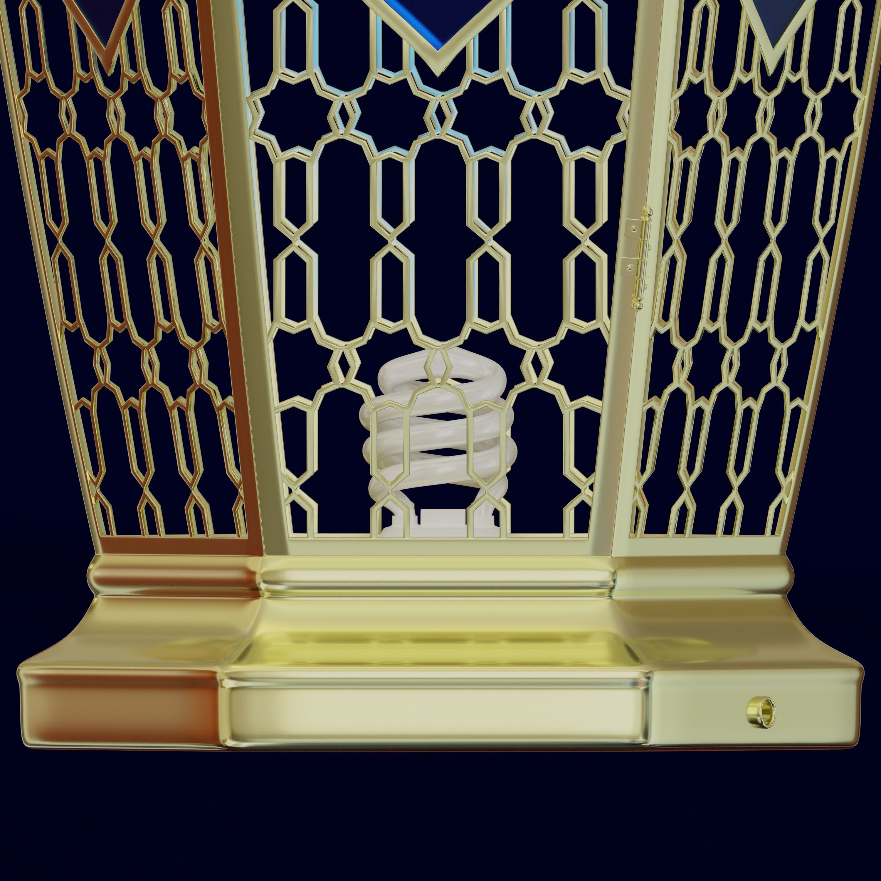 Arabic patterned lantern 3D model_3