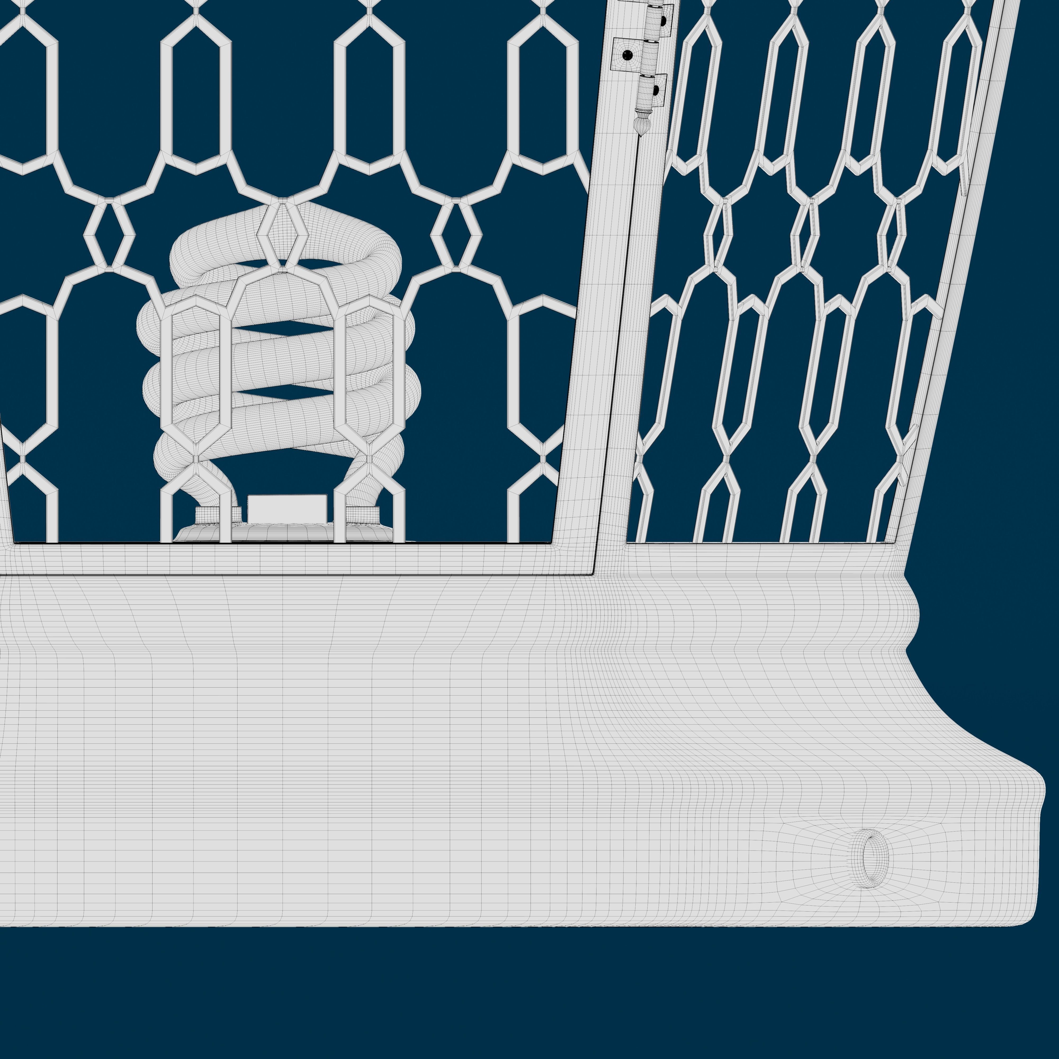Arabic patterned lantern 3D model_7