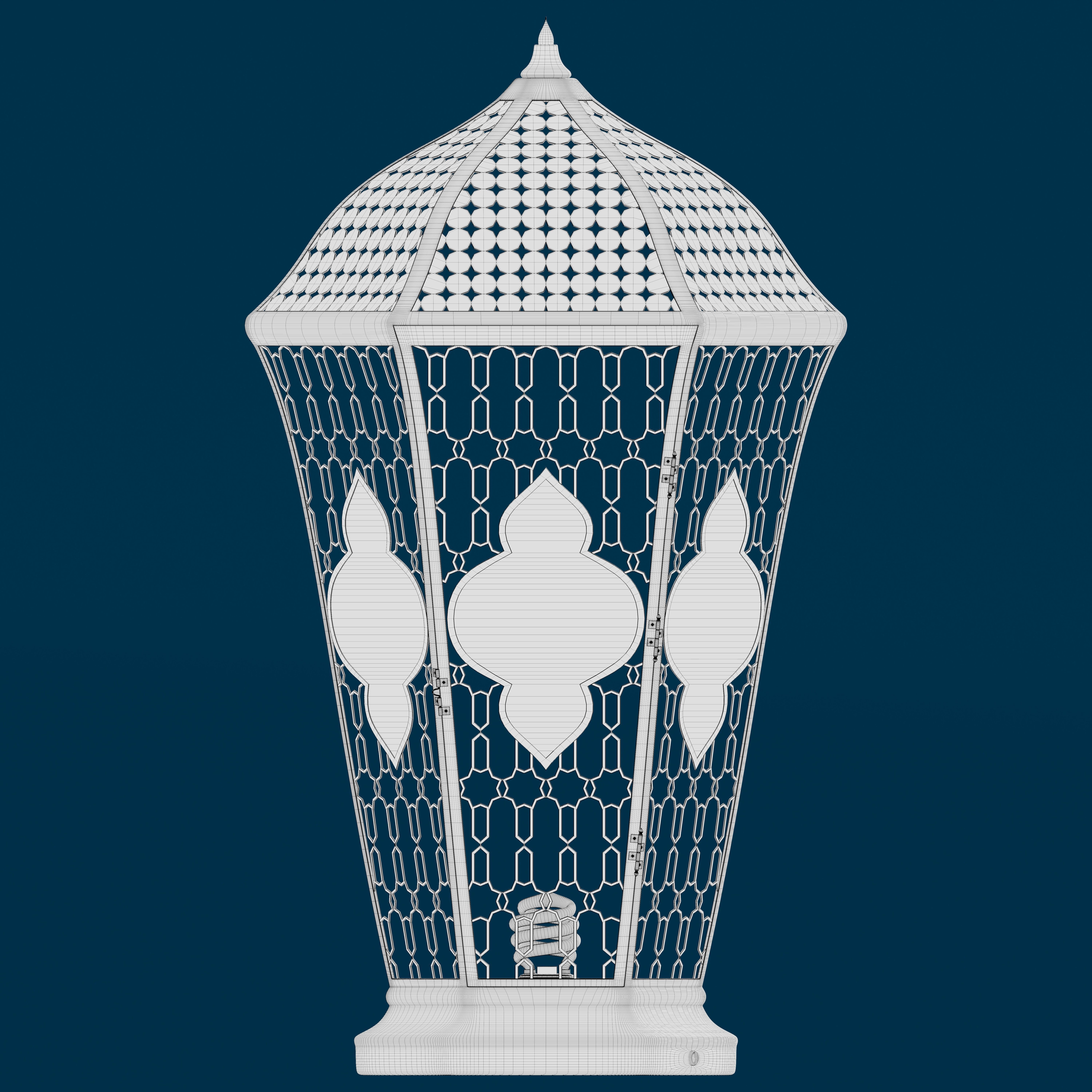 Arabic patterned lantern 3D model_4
