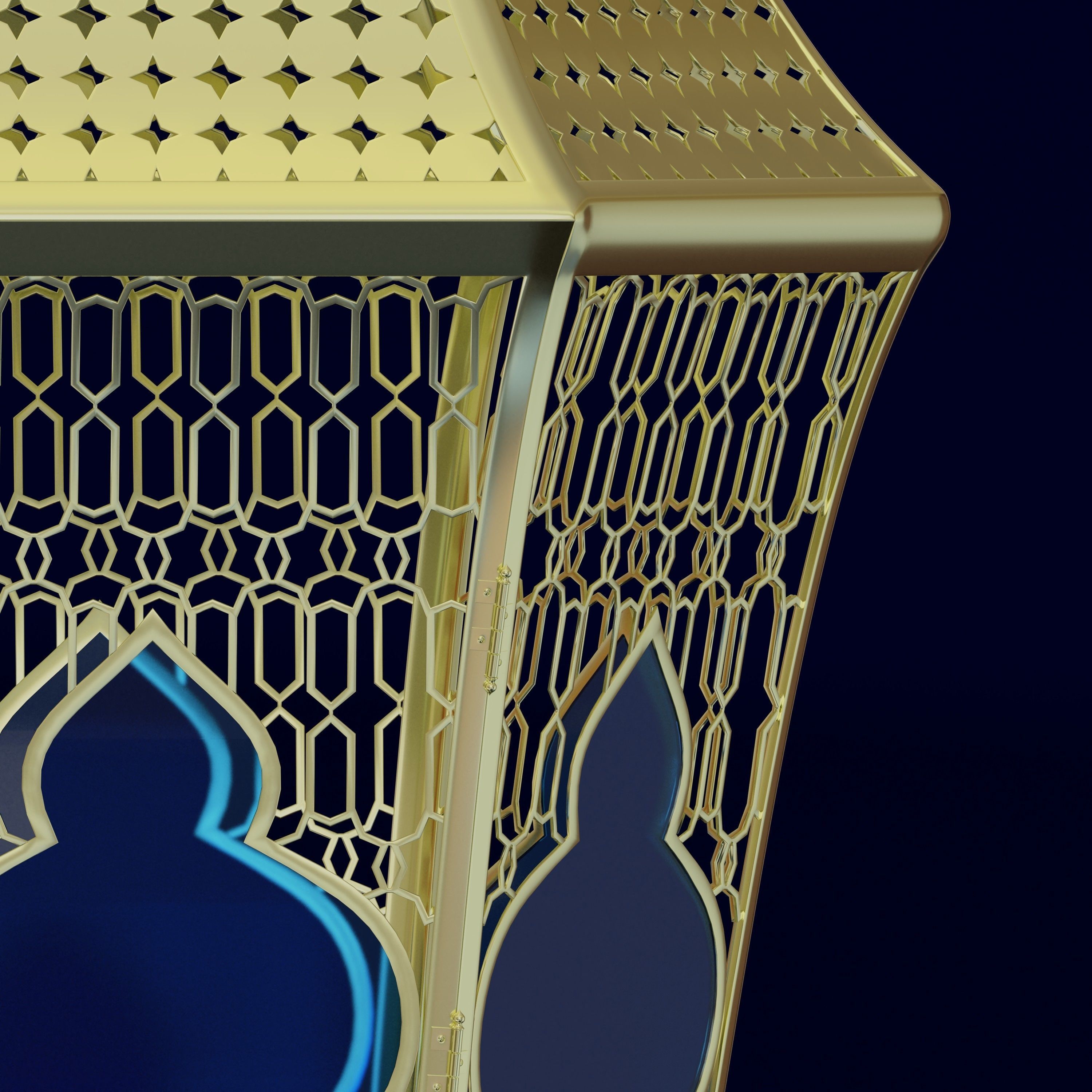 Arabic patterned lantern 3D model_2