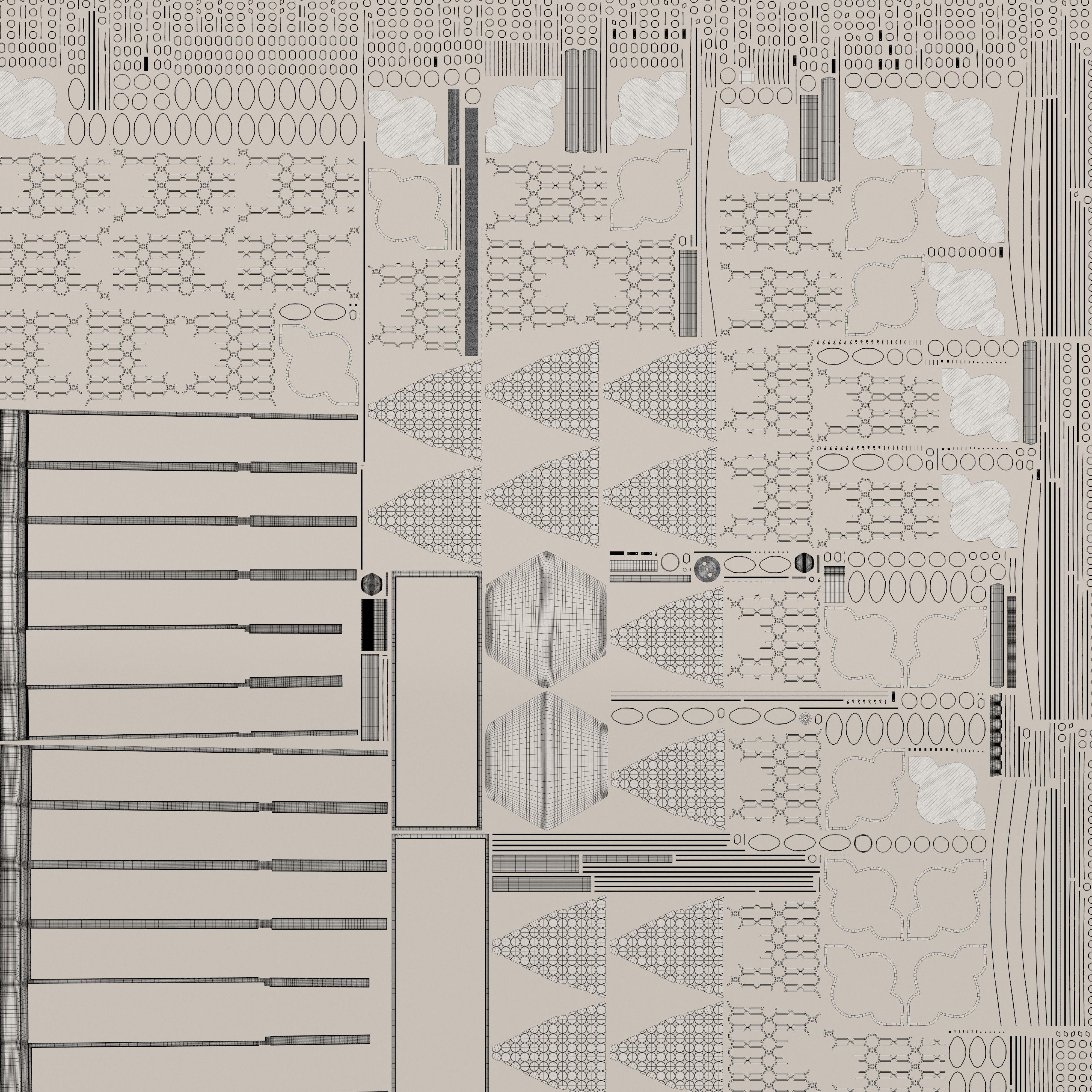 Arabic patterned lantern 3D model_9