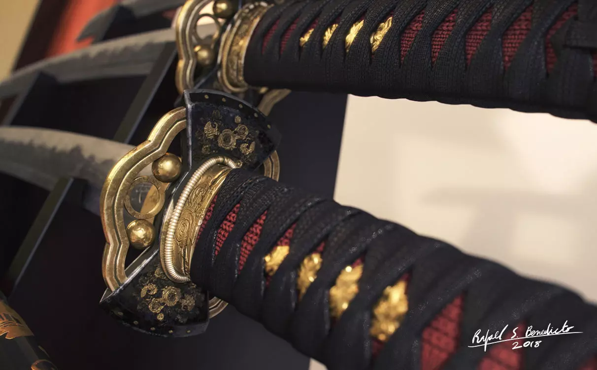 Complete Samurai Weapon Set 3D model