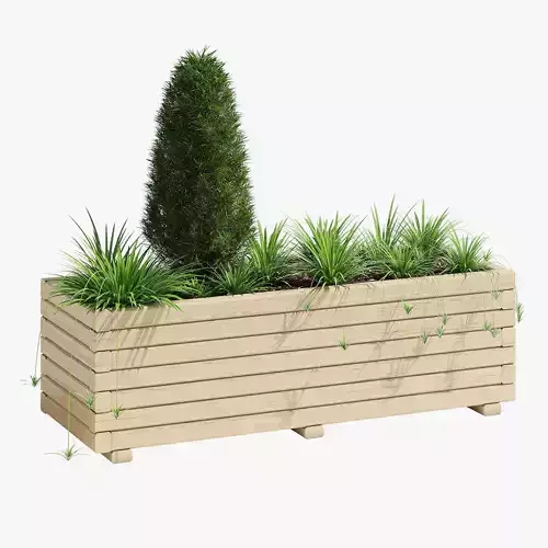 Wooden Pine Trough Planter 3