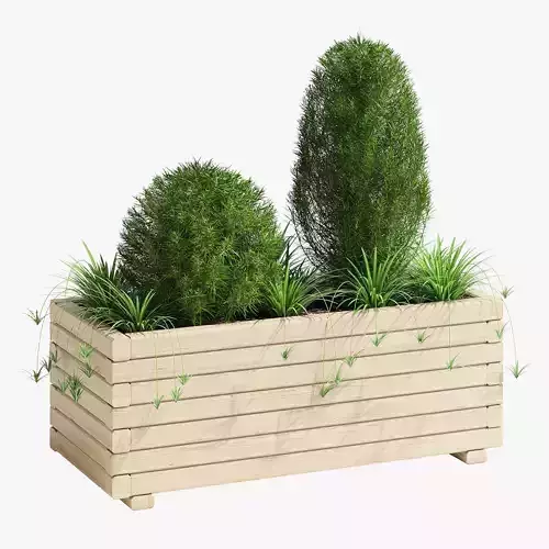 Wooden Pine Trough Planter 2