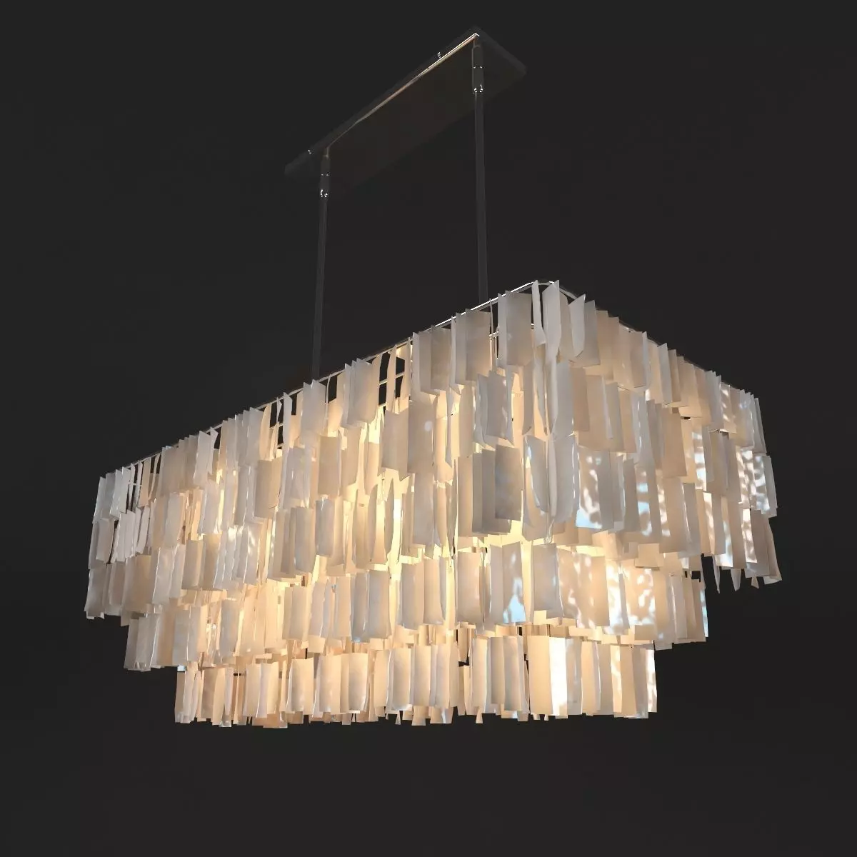 Hanging Capiz Chandelier 3D model_0