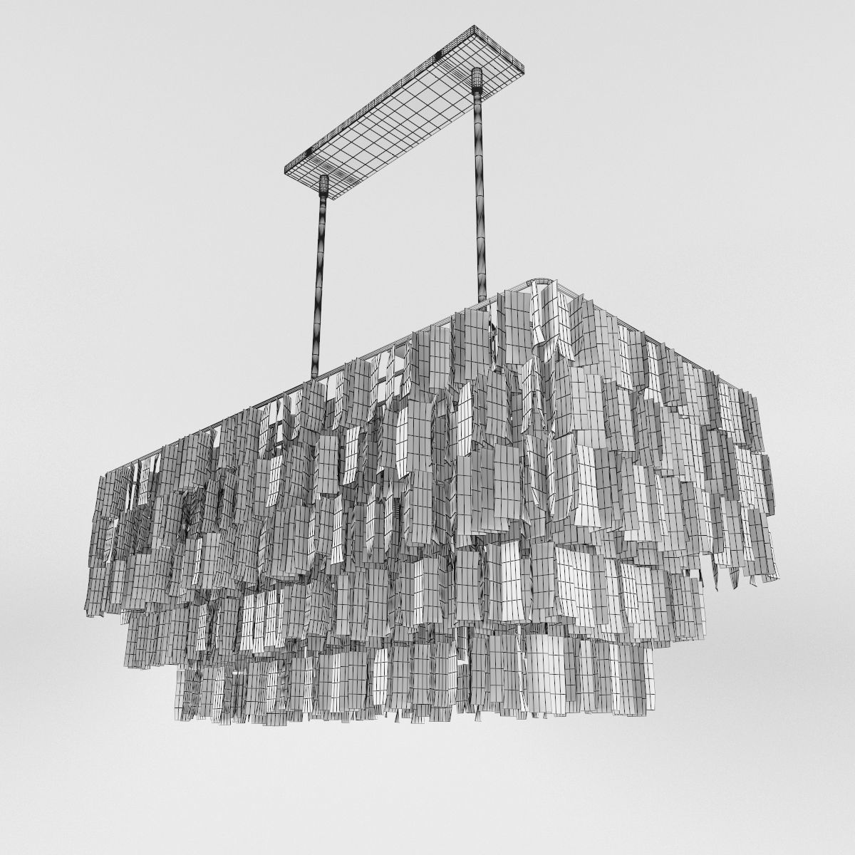 Hanging Capiz Chandelier 3D model_2