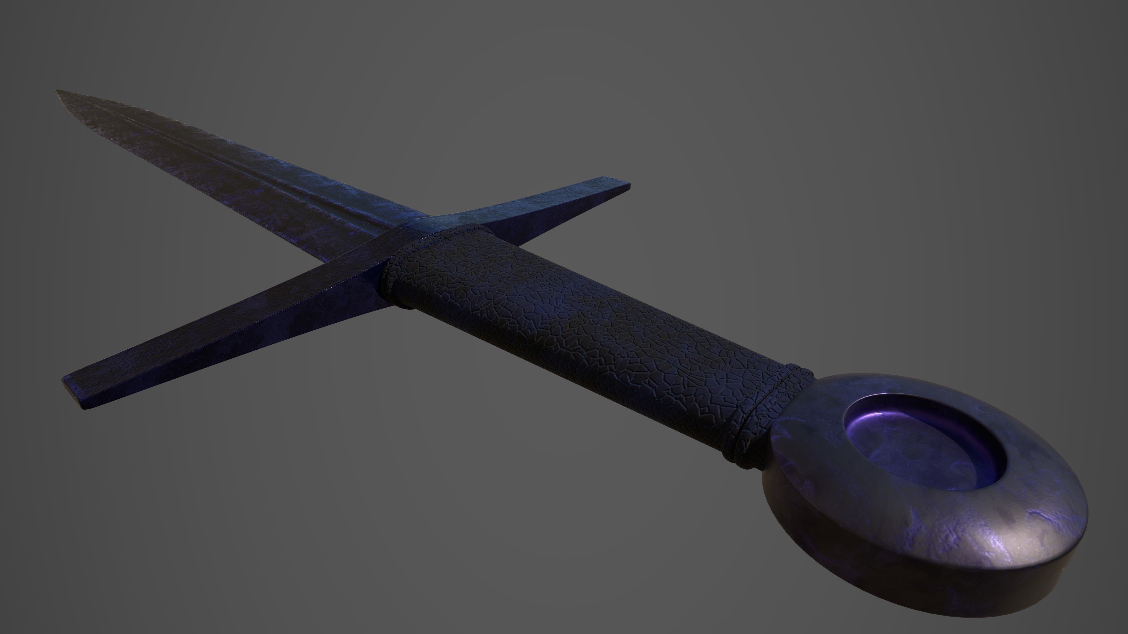 Dagger sword Low-poly 3D model_3