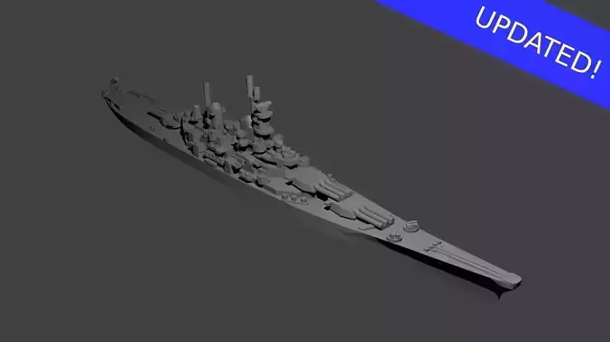 US Iowa Class Battleship 3D print model