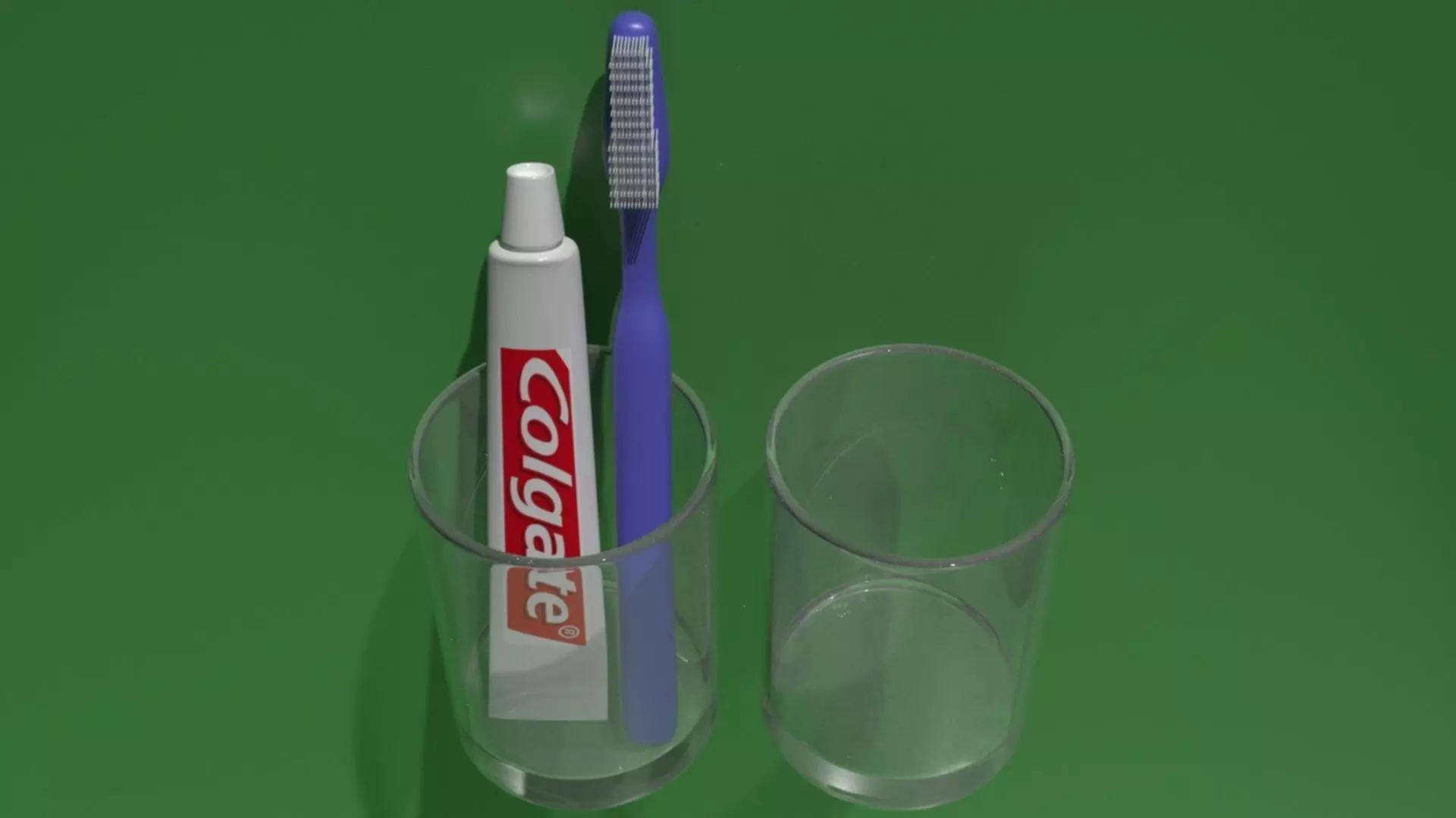 Toothbrust paste and rince glass Free 3D model_0