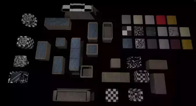 low poly Furniture Assortment