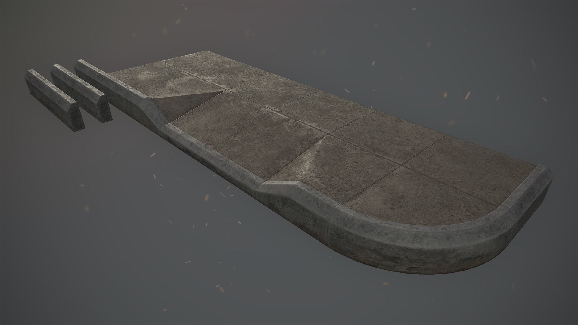 Sidewalk - Modular Set 1  Color Options Low-poly 3D model_4