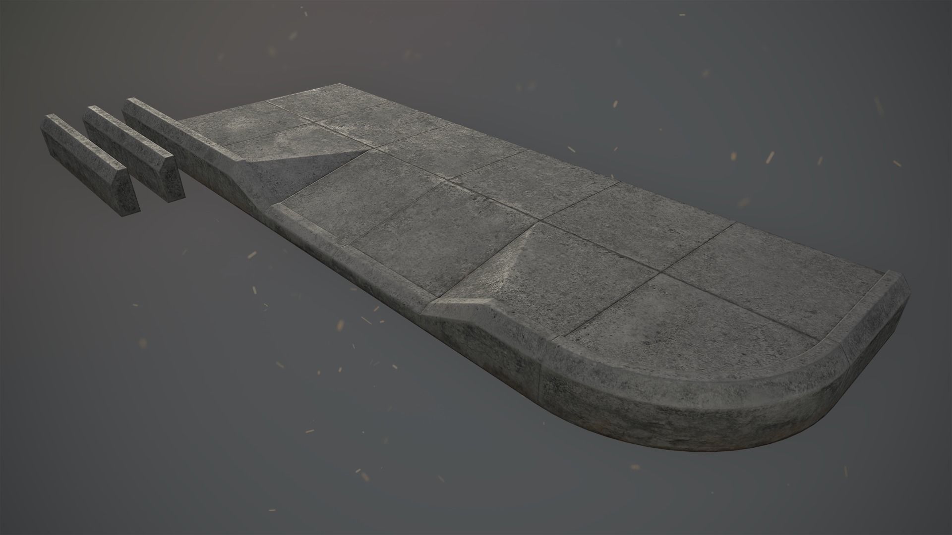 Sidewalk - Modular Set 1  Color Options Low-poly 3D model_2