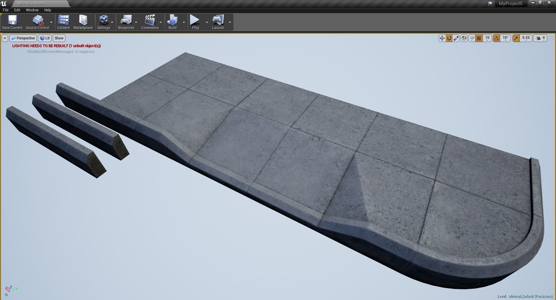 Sidewalk - Modular Set 1  Color Options Low-poly 3D model_16