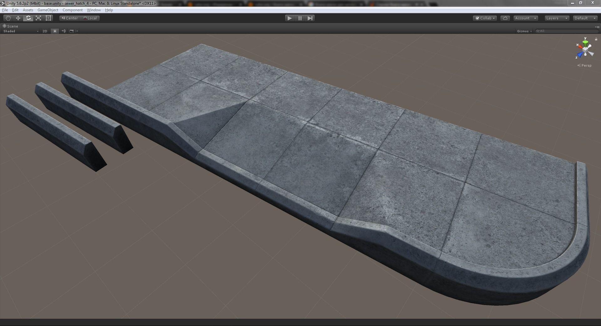 Sidewalk - Modular Set 1  Color Options Low-poly 3D model_15