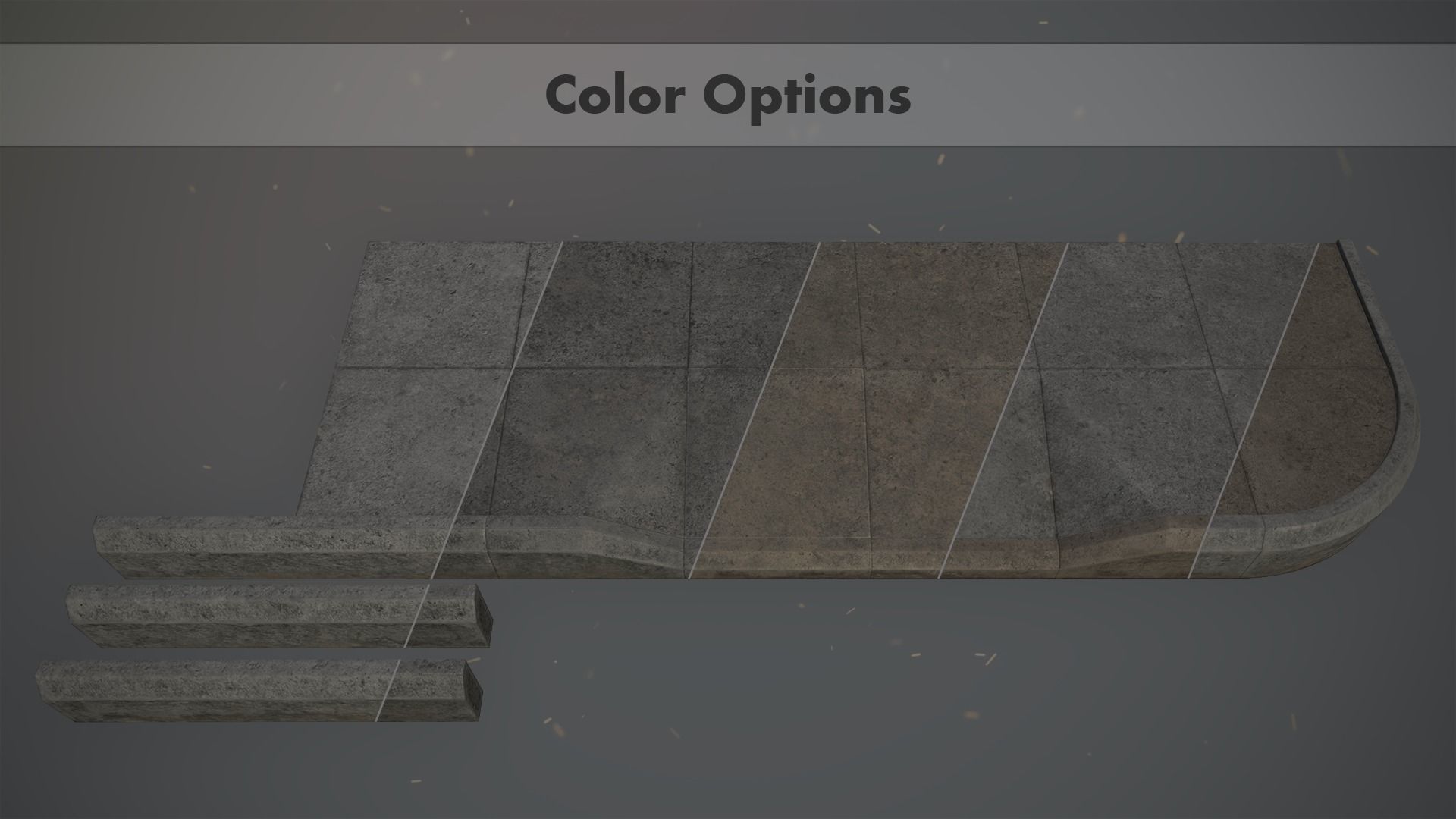 Sidewalk - Modular Set 1  Color Options Low-poly 3D model_1