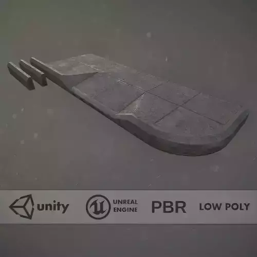 Sidewalk - Modular Set 1  Color Options Low-poly 3D model