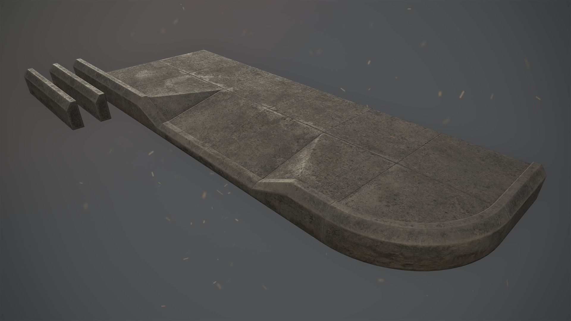 Sidewalk - Modular Set 1  Color Options Low-poly 3D model_3