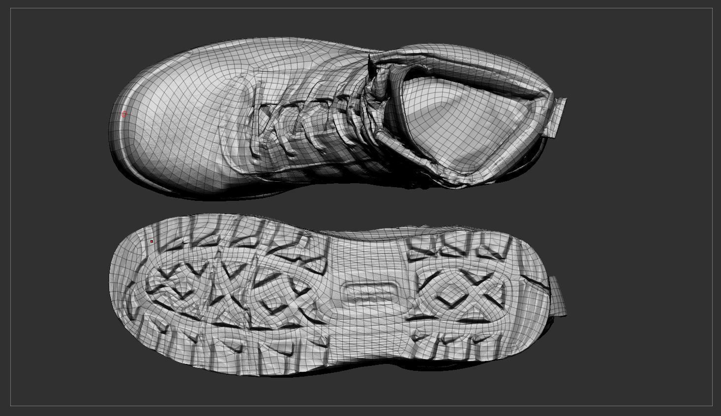 Desert army boot Low-poly 3D model_5