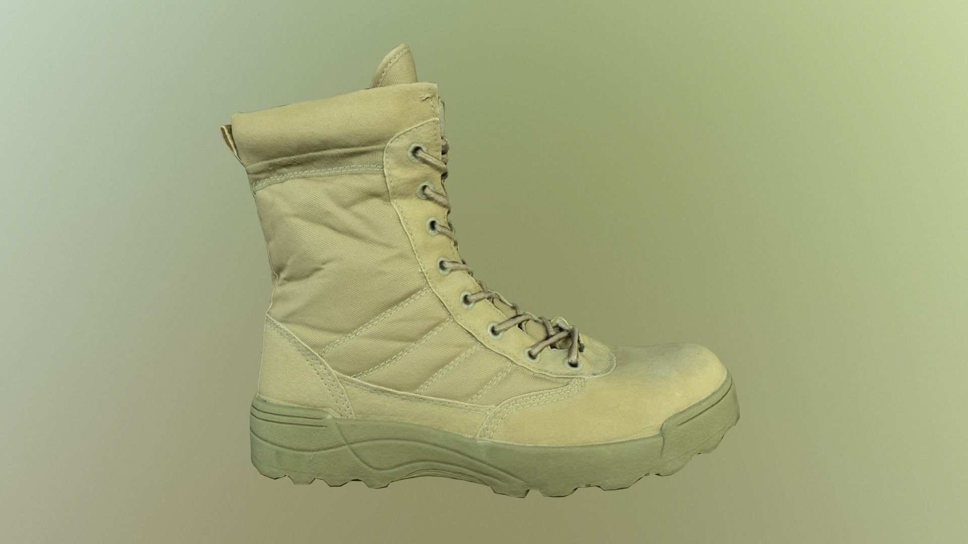 Desert army boot Low-poly 3D model_20