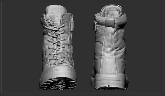 Desert army boot Low-poly 3D model