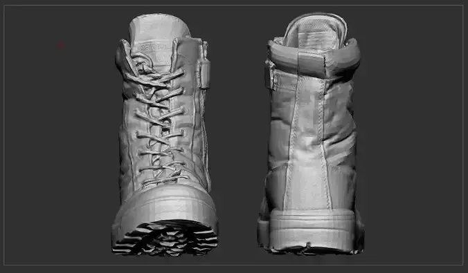 Desert army boot Low-poly 3D model