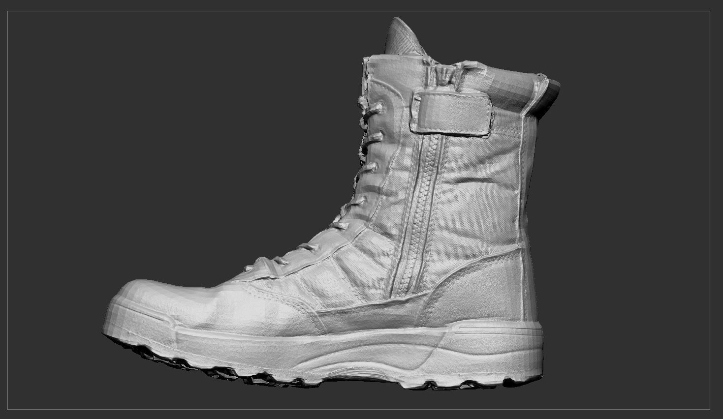 Desert army boot Low-poly 3D model_1