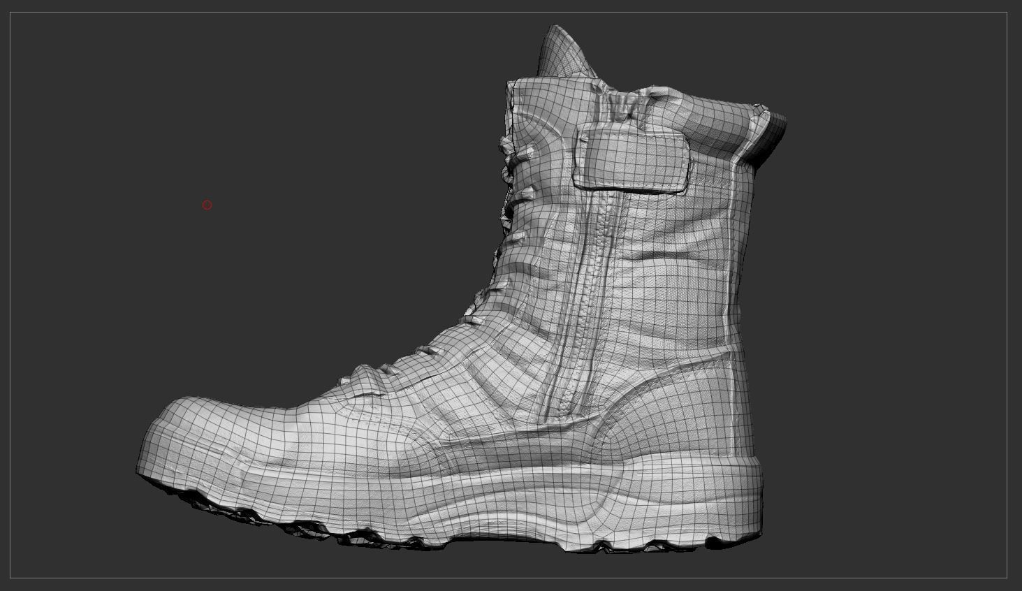 Desert army boot Low-poly 3D model_3