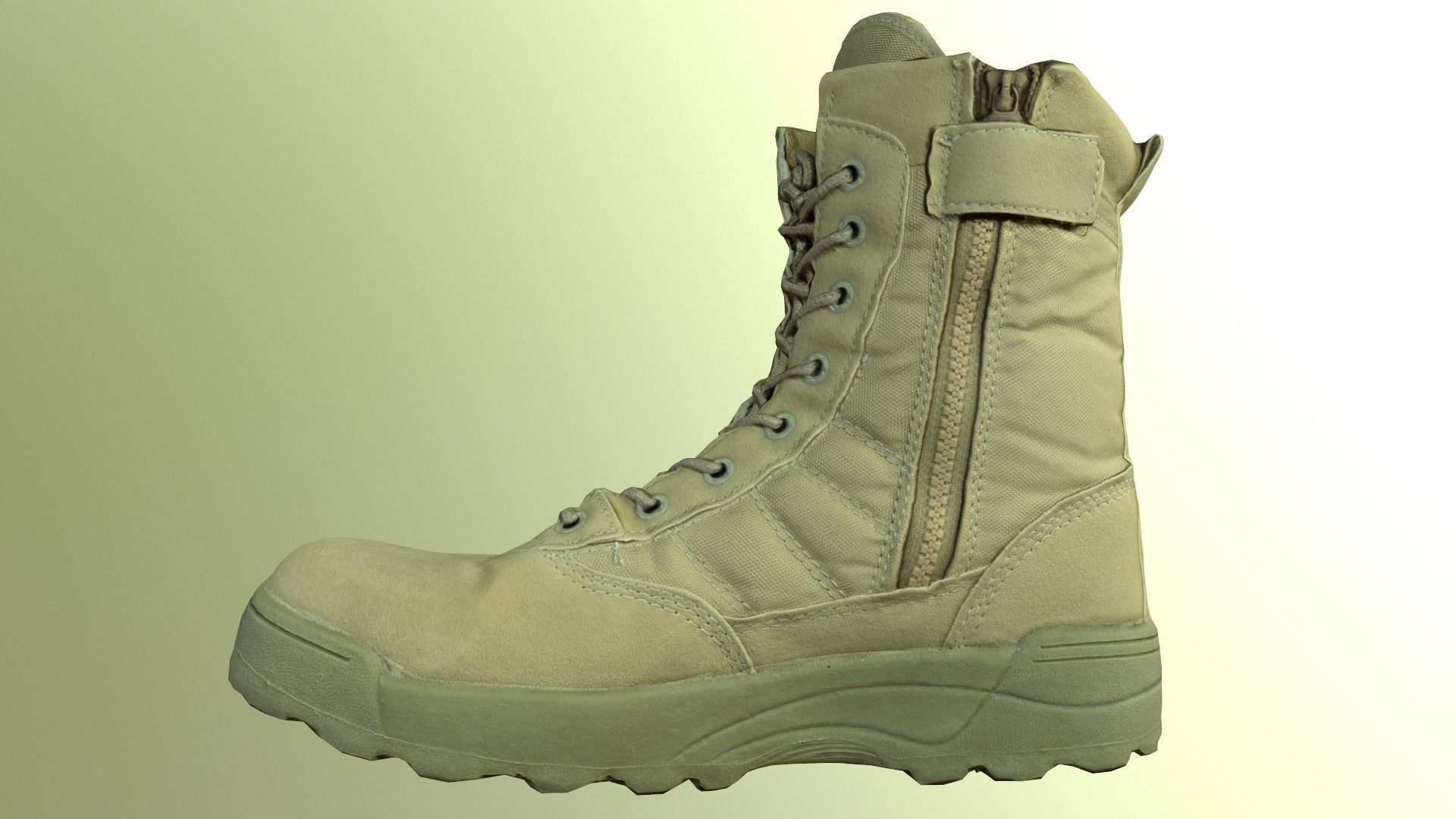 Desert army boot Low-poly 3D model_17