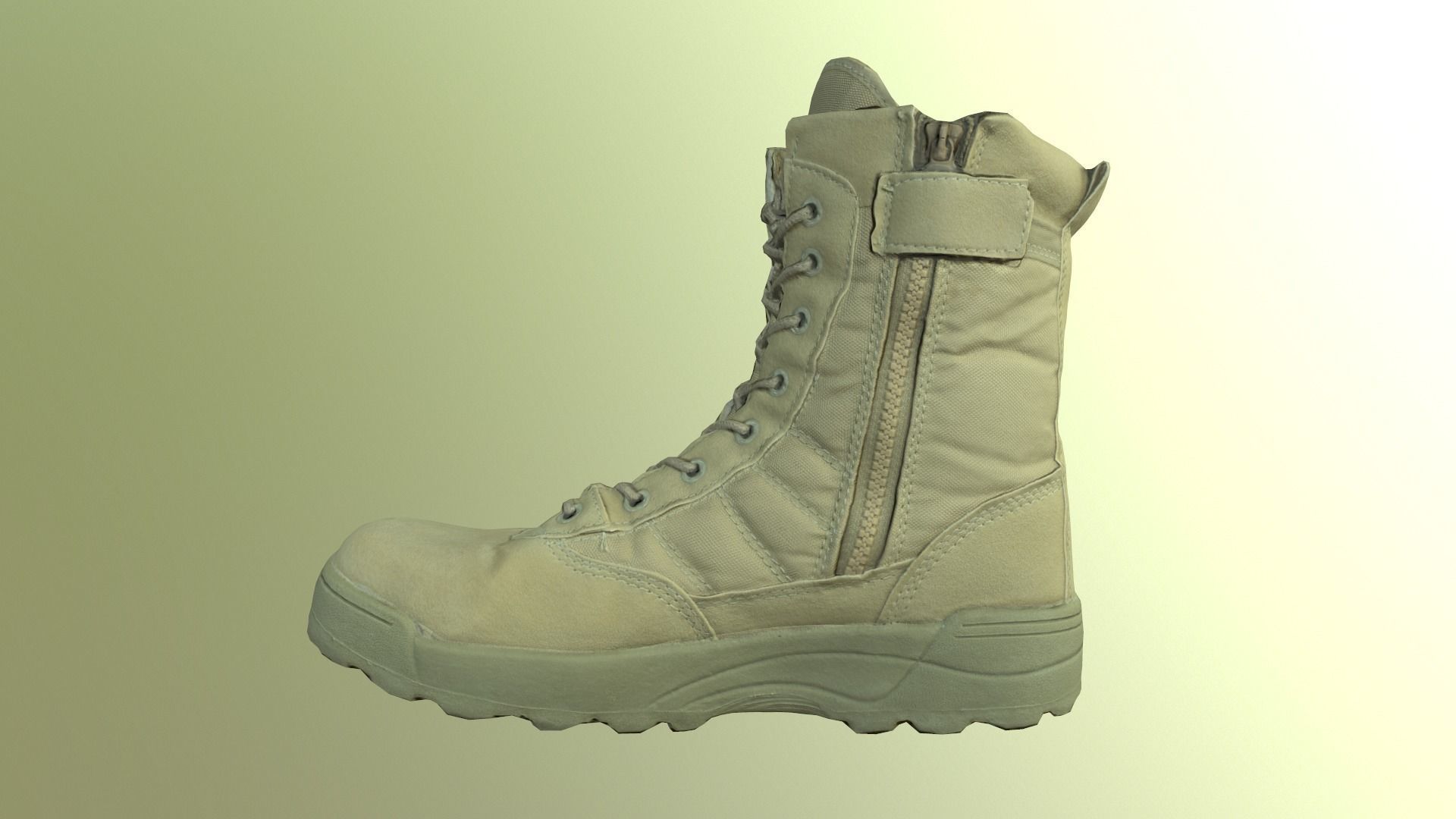Desert army boot Low-poly 3D model_14