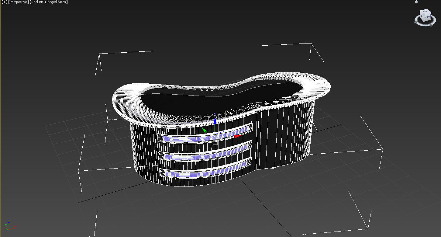 Virtual Tv Studio Desk 3D model_6