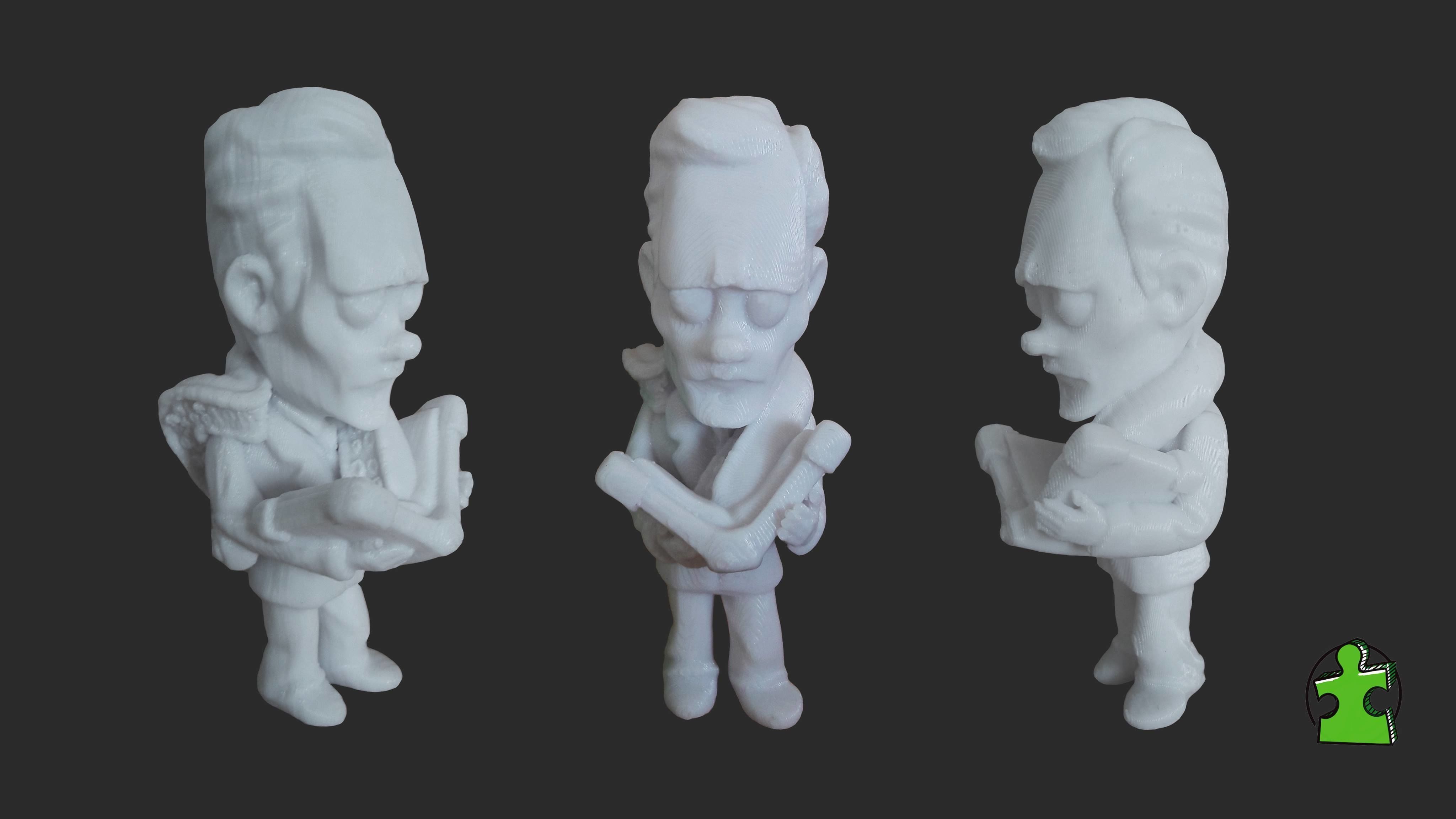 lovecraft figurine with beard 3D print model_1