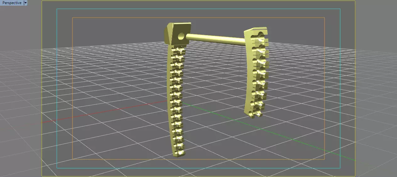 earrings gold chain on computer screen 3D print model_0