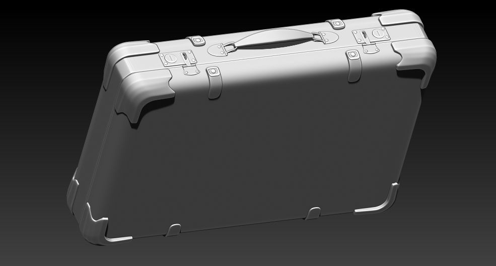 Low Poly Valise 2 suitcase Low-poly 3D model_6