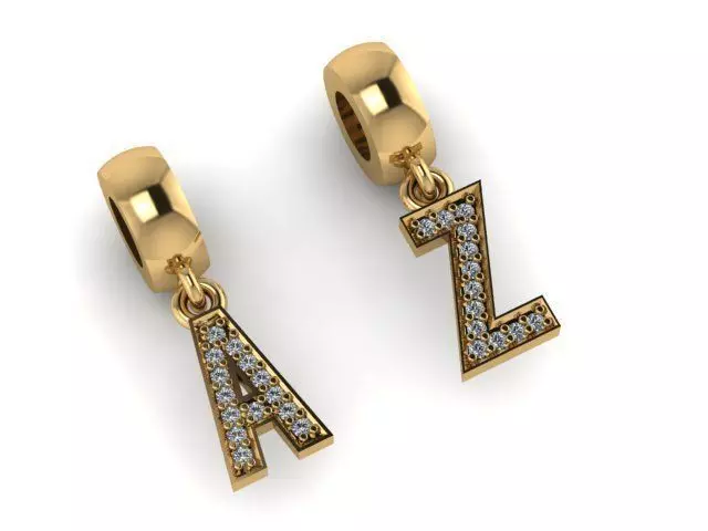 from a to z charm hanger series  3D print model_0