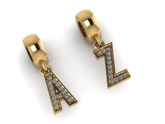 from a to z charm hanger series  3D print model
