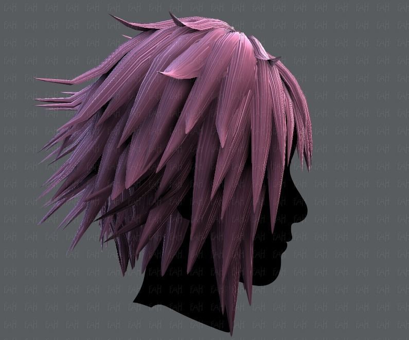 3D Hair style for Man TypeB V01 Low-poly 3D model_19