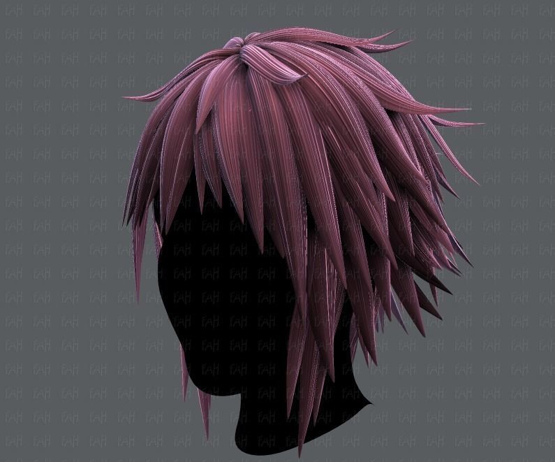 3D Hair style for Man TypeB V01 Low-poly 3D model_8