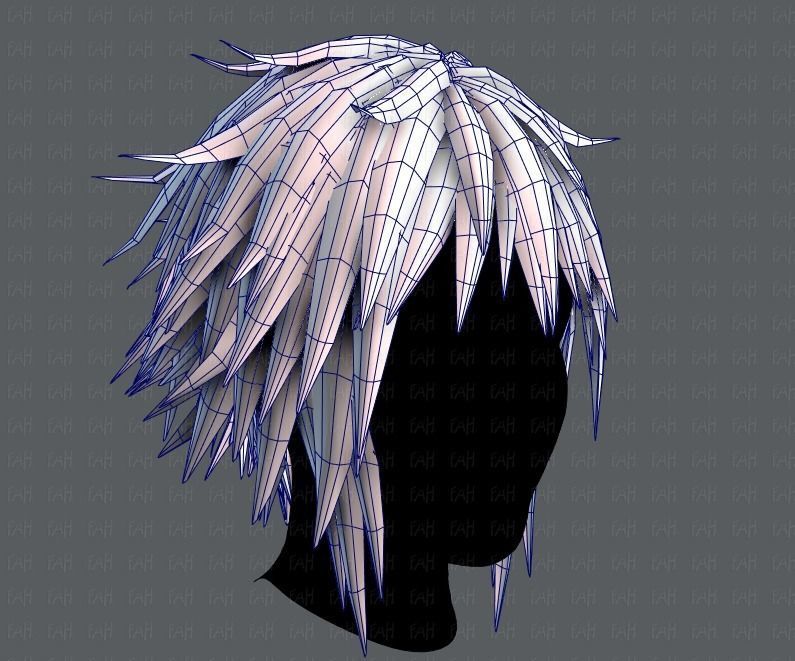3D Hair style for Man TypeB V01 Low-poly 3D model_26