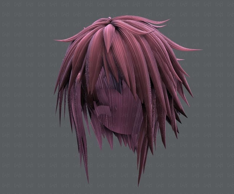 3D Hair style for Man TypeB V01 Low-poly 3D model_41