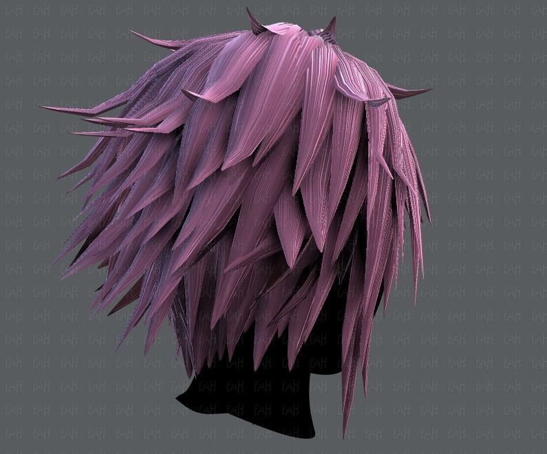 3D Hair style for Man TypeB V01 Low-poly 3D model_20