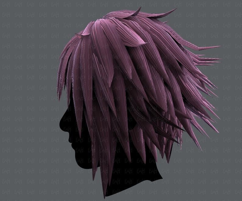3D Hair style for Man TypeB V01 Low-poly 3D model_23