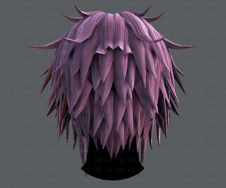 3D Hair style for Man TypeB V01 Low-poly 3D model_21