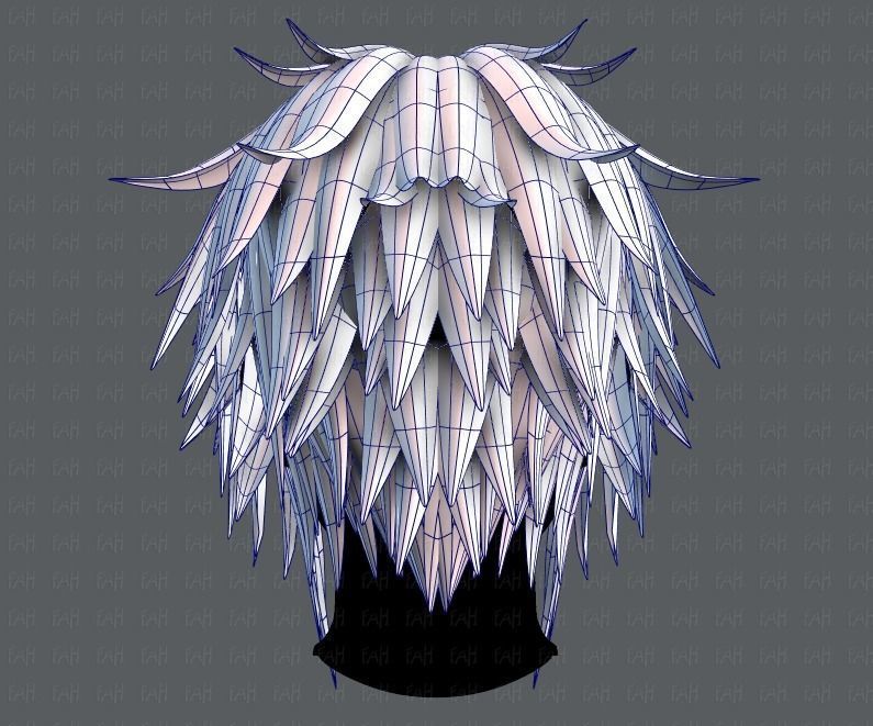 3D Hair style for Man TypeB V01 Low-poly 3D model_13