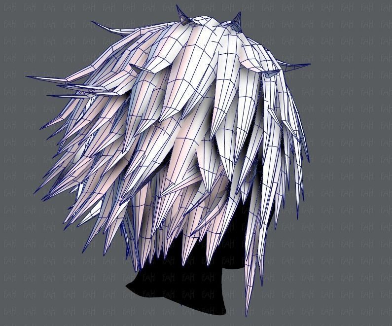 3D Hair style for Man TypeB V01 Low-poly 3D model_28