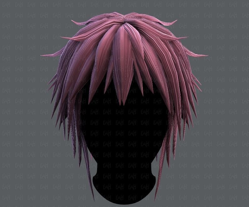 3D Hair style for Man TypeB V01 Low-poly 3D model_17
