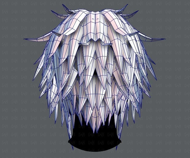 3D Hair style for Man TypeB V01 Low-poly 3D model_29