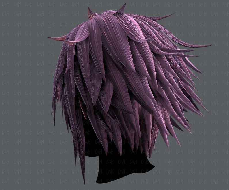 3D Hair style for Man TypeB V01 Low-poly 3D model_6