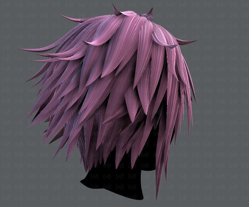 3D Hair style for Man TypeB V01 Low-poly 3D model_4